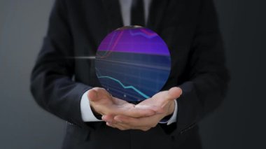 işadamı ile elden gelen finansal simgeler