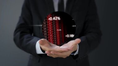 işadamı ile elden gelen finansal simgeler