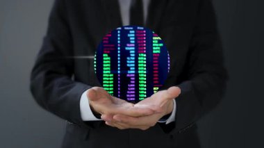 Hisse senedi ticaret grafiğinde işadamı