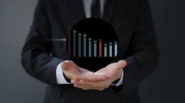 Sanal ekranda el çizimi. borsa konsepti