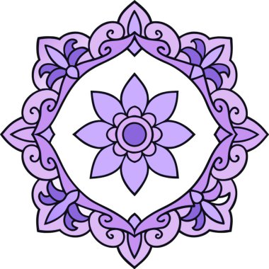 Çiçek şeklinde mandala çiçeği. Oryantal desen. vektör illüstrasyonu