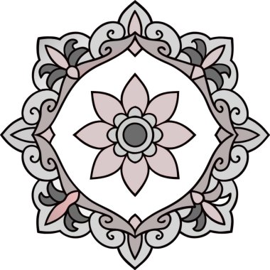 Siyah beyaz vektör mandala