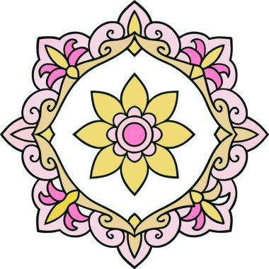 güzel çiçekler dekoratif simge vektör çizim tasarım