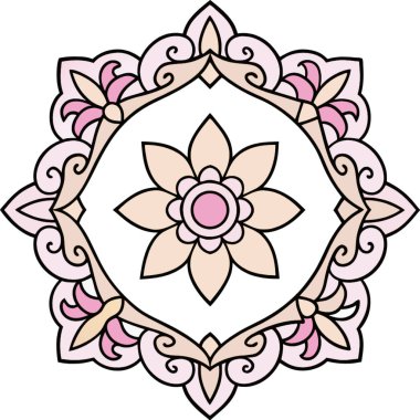 mandala çiçek dekoratif vektör çizimi tasarımı