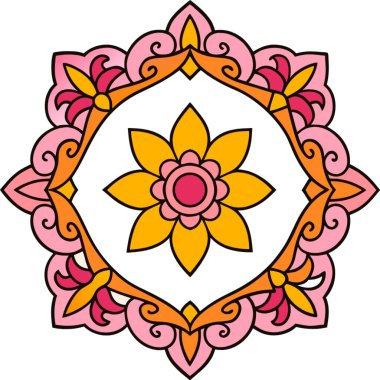 Güzel çiçek mandala simgesi