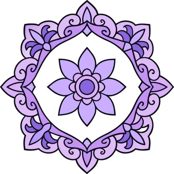 Çiçek şeklinde mandala çiçeği. Oryantal desen. vektör illüstrasyonu