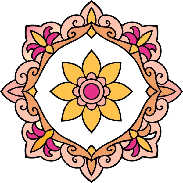 Güzel çiçek mandala izole edilmiş ikon