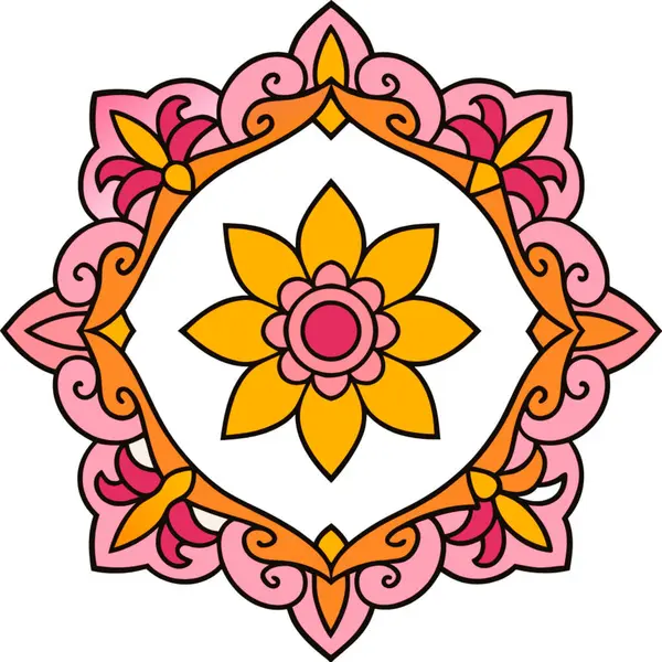 Güzel çiçek mandala simgesi