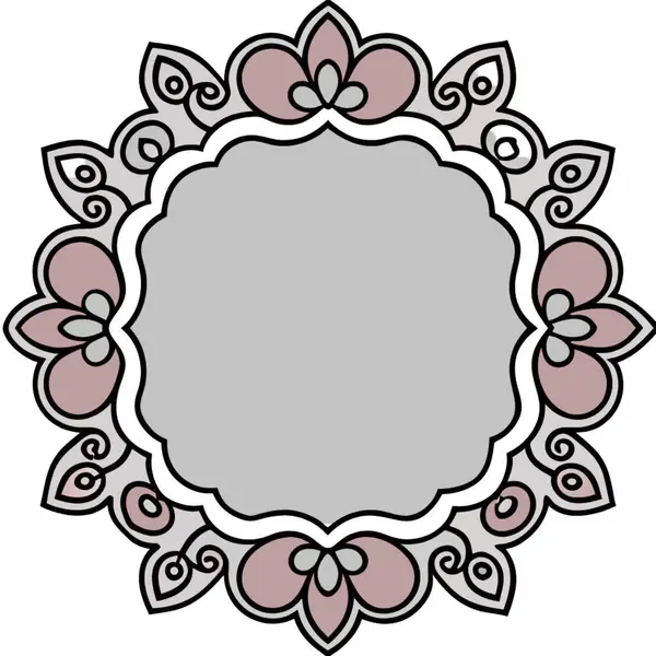 Çiçek süsleme ile yuvarlak çerçeve