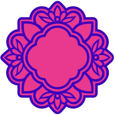 Beyaz arkaplanda pembe mandala