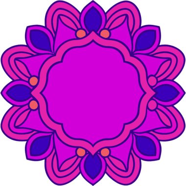 Mavi arkaplanda pembe mor mandala