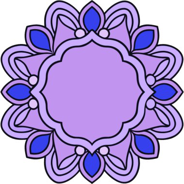 Mor çiçek, illüstrasyon, beyaz arkaplanda vektör