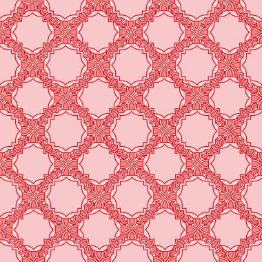 Kırmızı kalpli bir şablonun vektör çizimi