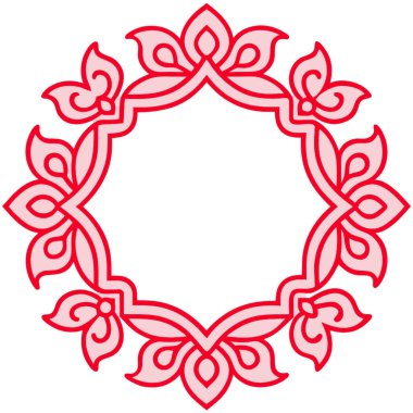 Beyaz arkaplanda kırmızı yuvarlak çerçeve.