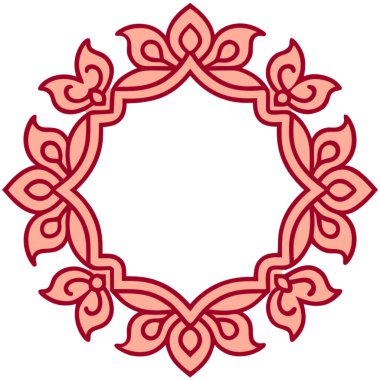 vektör kırmızı süslemeli çiçek çerçevesi