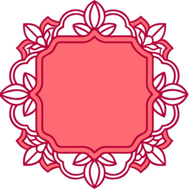 Yapraklı kırmızı çiçek çerçevesi