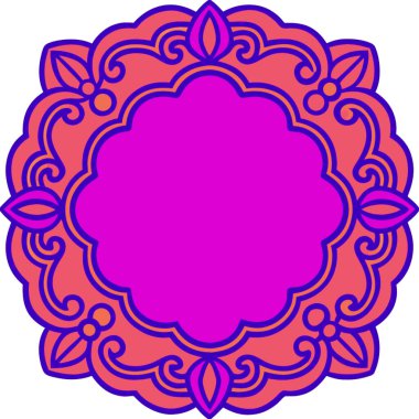 Beyaz arkaplanda pembe mandala, vektör