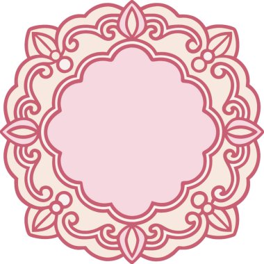 Beyaz arkaplanda pembe mandala