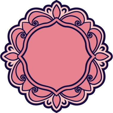 Pembe mandala izole edilmiş ikon vektör illüstrasyon tasarımı