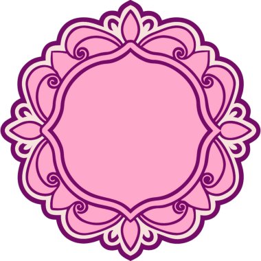 Pembe çiçek çerçevesinin vektör çizimi