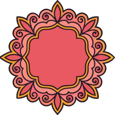 Dekoratif mandala simgesi beyaz arkaplanda izole edildi