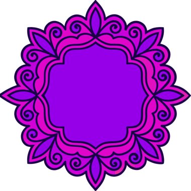 Dekoratif çiçek süsü, vektör illüstrasyonu