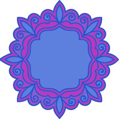 Mavi çiçek süsü. vektör illüstrasyonu