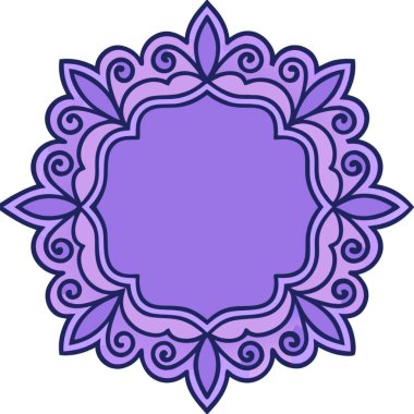 mor çiçek süsü, vektör illüstrasyonu