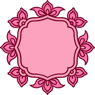 Beyaz arka planda pembe çerçeve. vektör illüstrasyonu