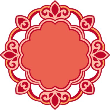 Kırmızı ve altın süslemenin vektör çizimi