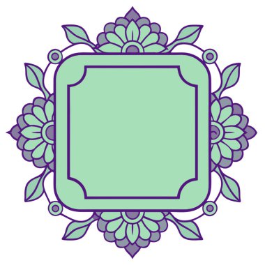 Davetiye kartı için güzel çiçek süslerinin vektör çizimi.