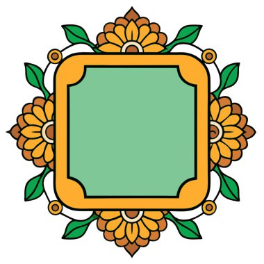 Çiçeklerin dekoratif çerçevesi