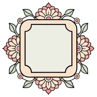 Çiçek simgesi izole edilmiş çerçeve