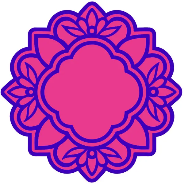 Beyaz arkaplanda pembe mandala