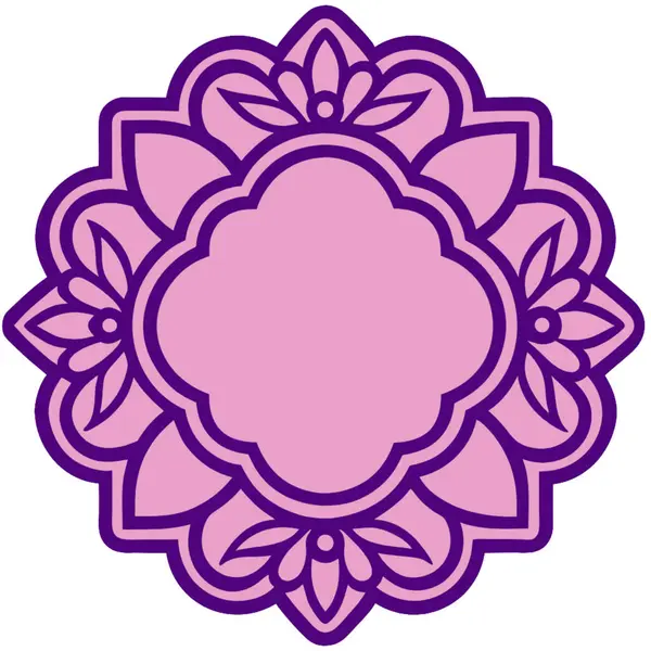 Çiçek süslemeli mor çiçek mandala