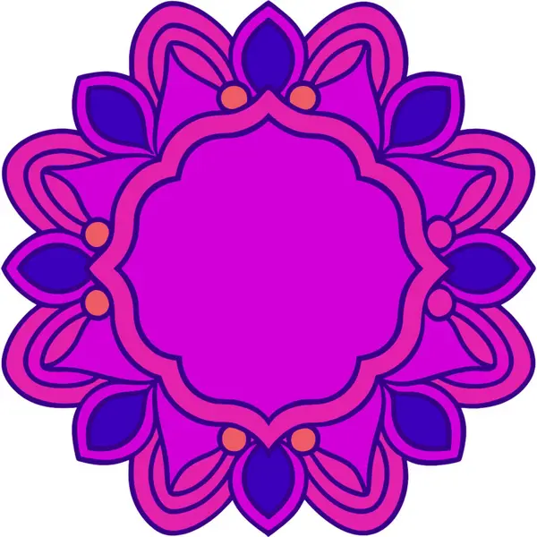 Mavi arkaplanda pembe mor mandala