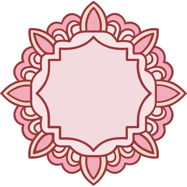 Beyaz arka plan üzerinde izole Pembe çiçek mandala