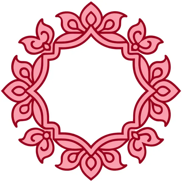 Beyaz üzerine izole edilmiş kırmızı çiçek süsü, vektör illüstrasyonu