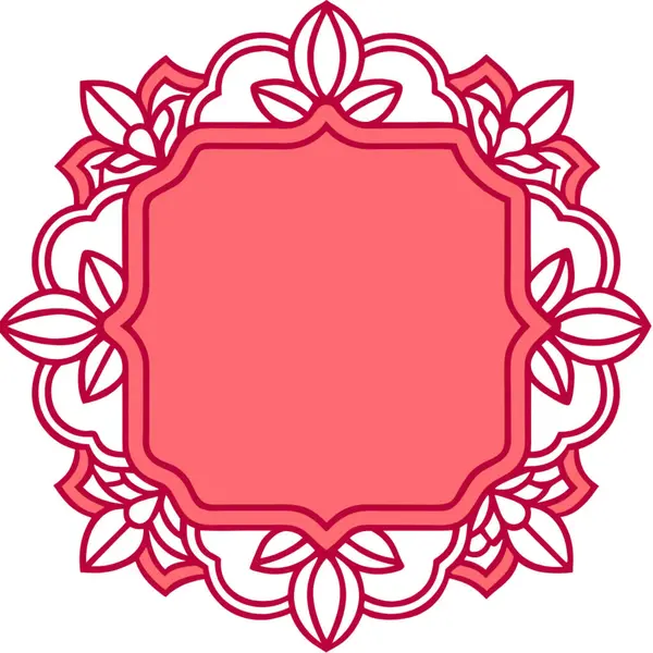 Yapraklı kırmızı çiçek çerçevesi