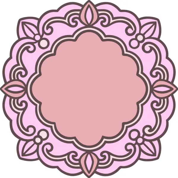 Yapraklı ve yapraklı pembe çiçek dekorasyon vektörü çizimi