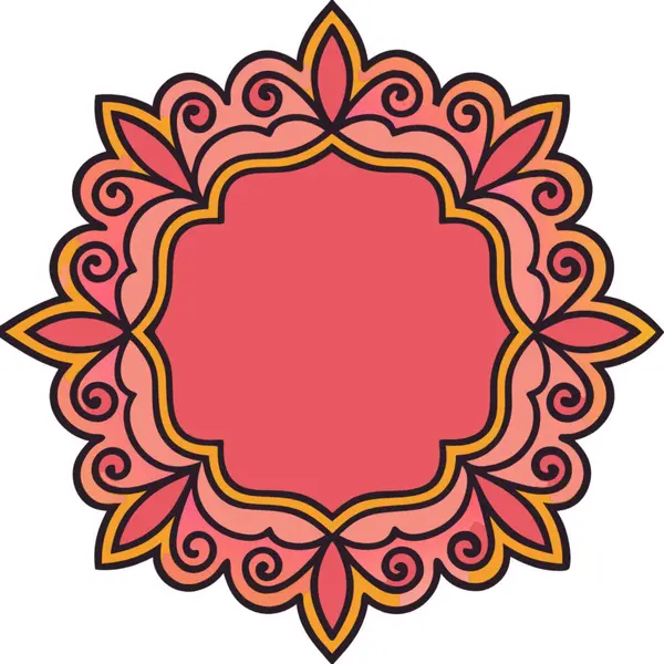 Dekoratif mandala simgesi beyaz arkaplanda izole edildi