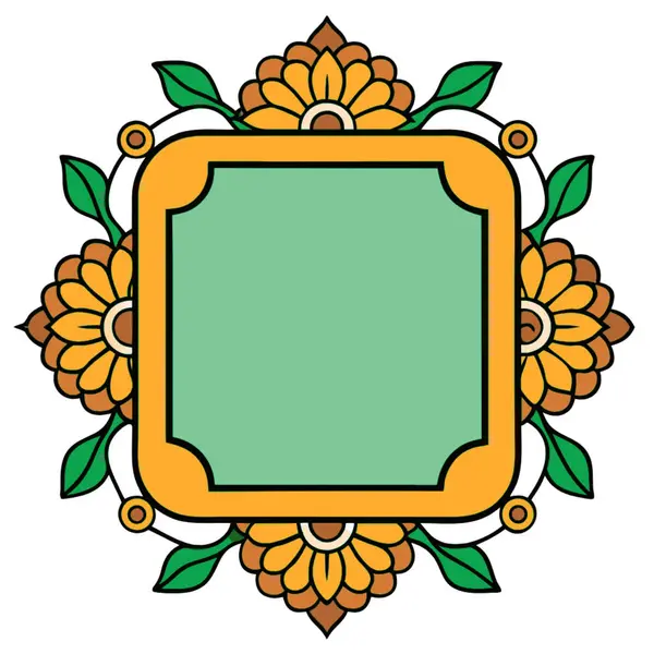 Çiçeklerin dekoratif çerçevesi