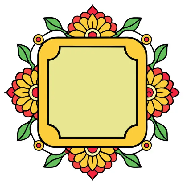 Vektör illüstrasyonu, dekoratif çiçek çerçevesi