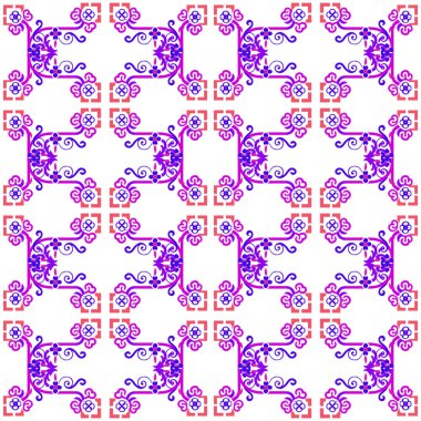 Soyut, pürüzsüz desenli, pembe çiçekli süslemeli. vektör illüstrasyonu