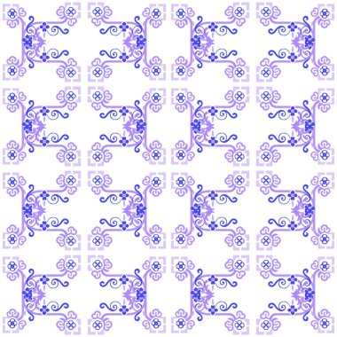 Kusursuz vektör deseni. Çiçek elementli klasik arkaplan