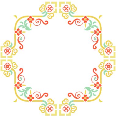 Klasik tarz çiçek çerçevesi. vektör illüstrasyonu