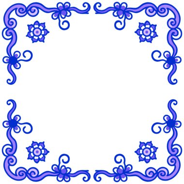 Güzel bir çiçeğin tasarımı için dekoratif çerçevenin vektör çizimi