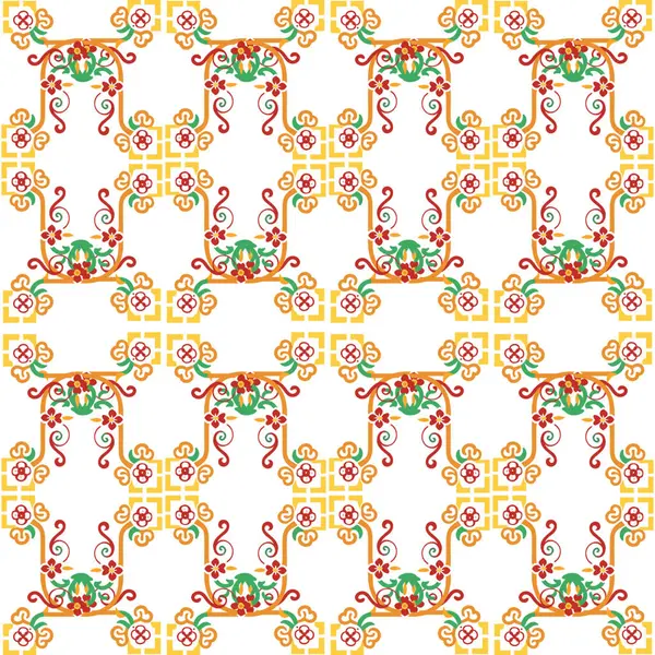 Etnik boho tarzında soyut çiçek deseni, vektör illüstrasyonu