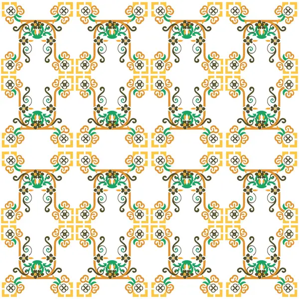 Beyaz zemin üzerinde altın elementlerle kusursuz vintage desen.