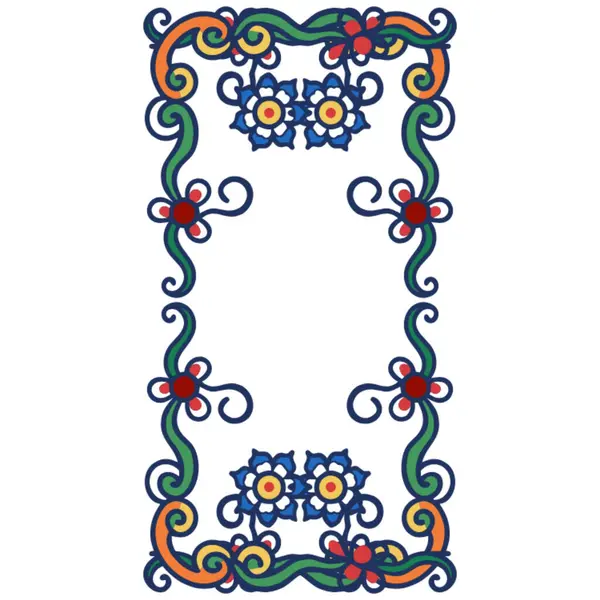 Çiçeklerin ve tasarım elementlerinin dekoratif süsü.